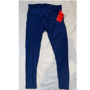 Navy singed butt leggings